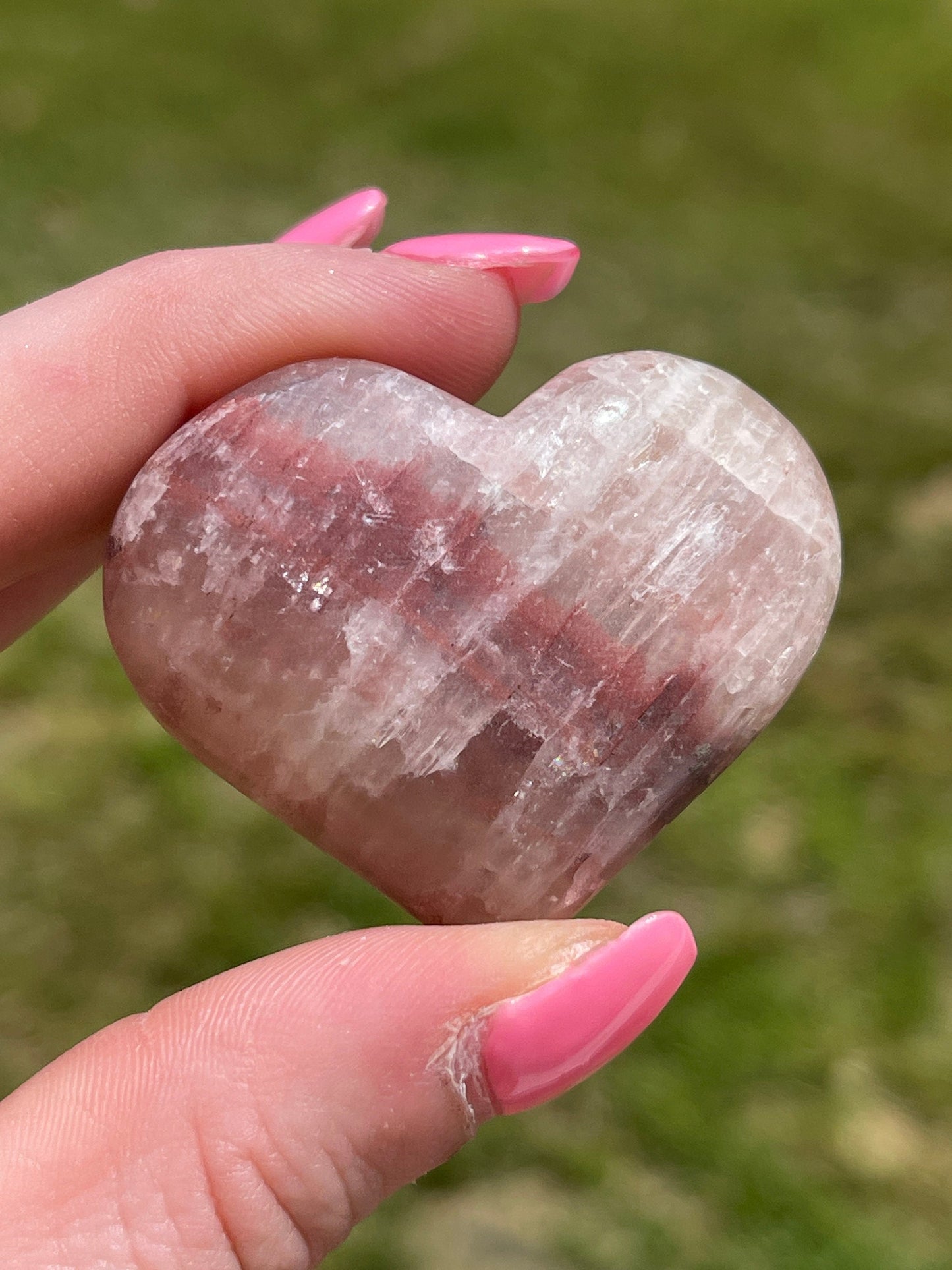 Rose Calcite Crystal Heart