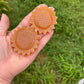 1 Honey Calcite Sunflower Carving