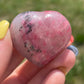 1 Rhodonite Heart Palm Stone