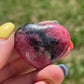 1 Rhodonite Heart Palm Stone