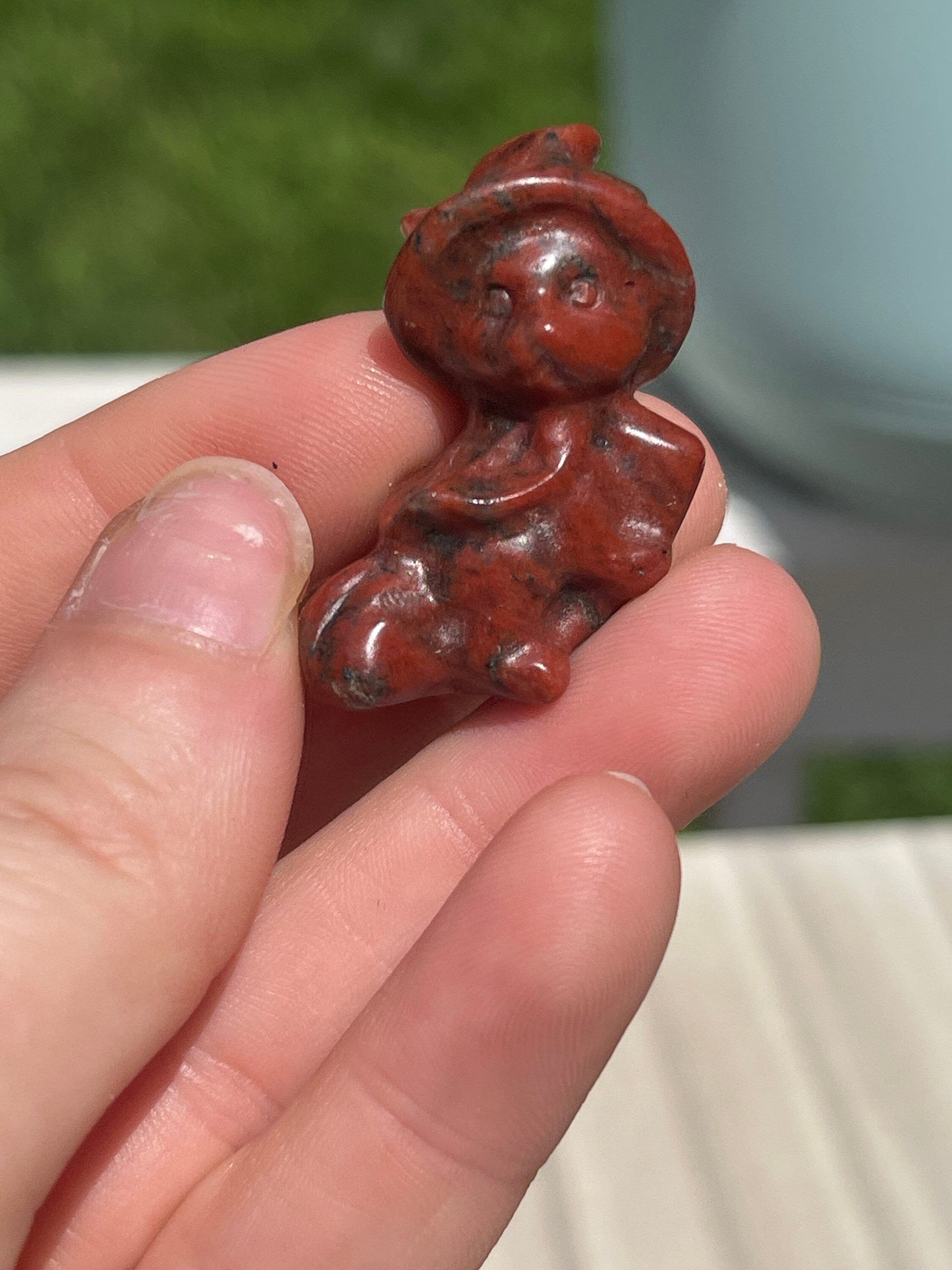 Mixed material mini witch cat carving