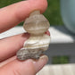 Mixed material mini witch cat carving