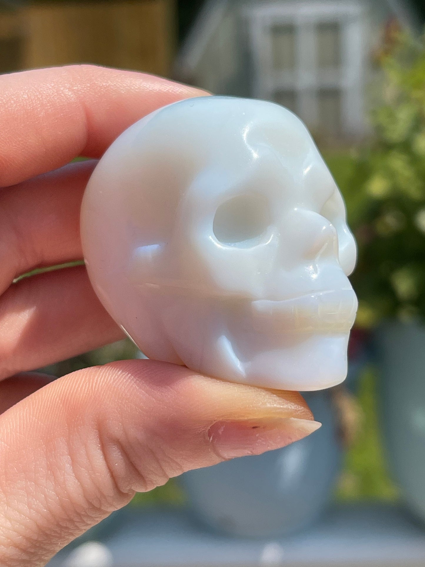 Opalite Skull Carving