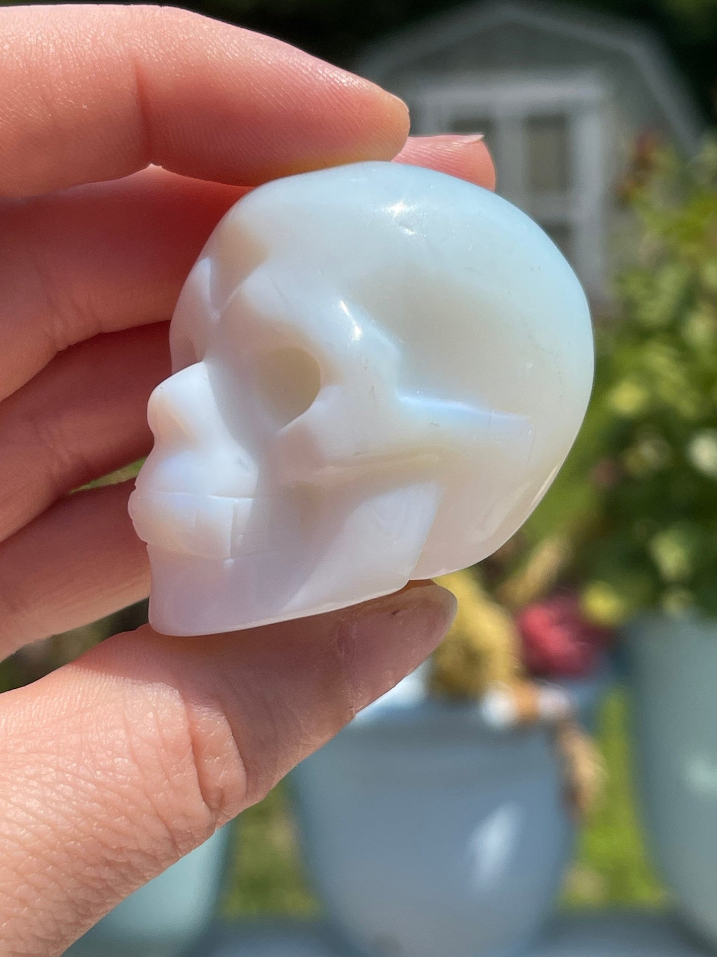 Opalite Skull Carving