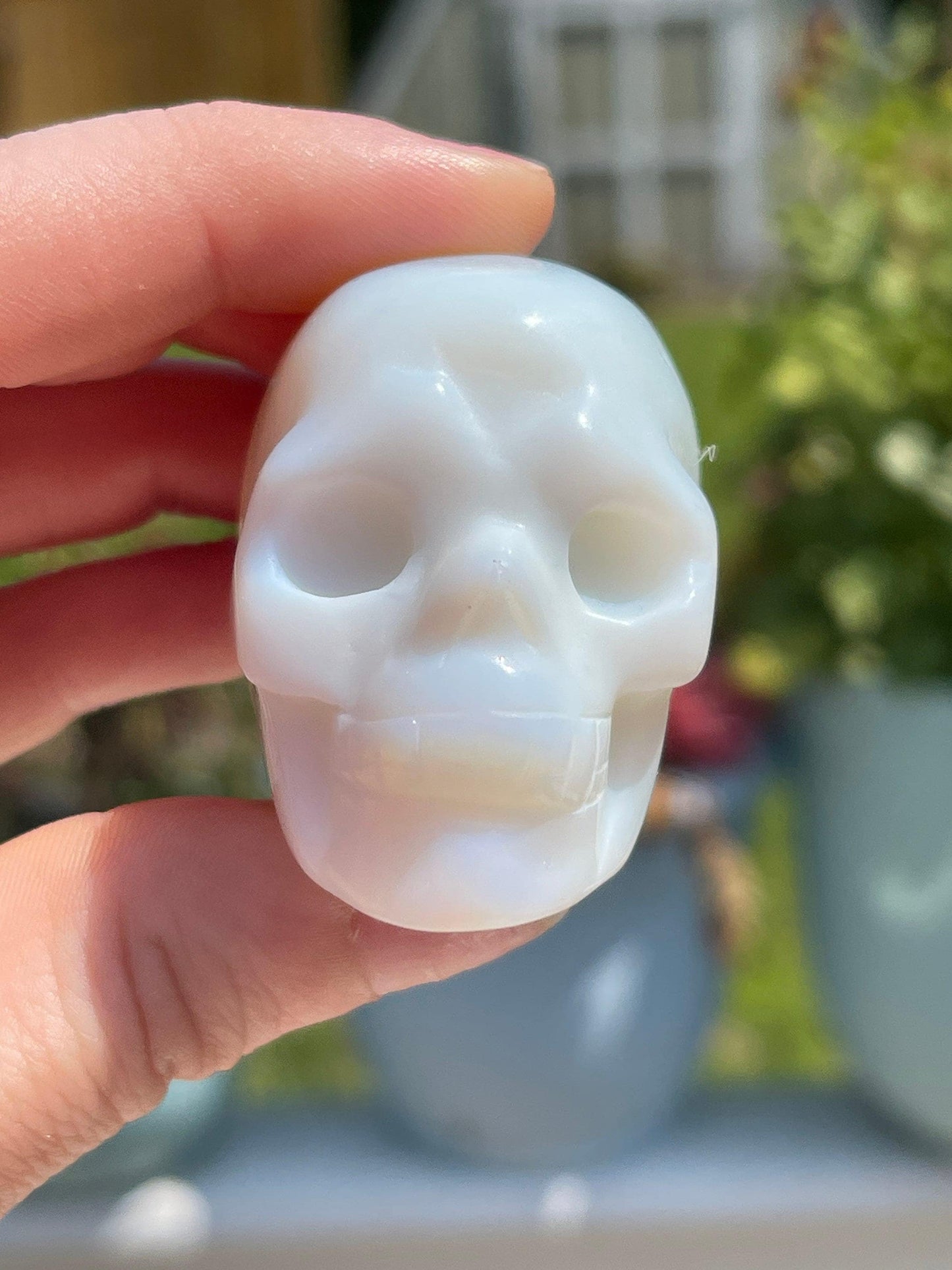 Opalite Skull Carving