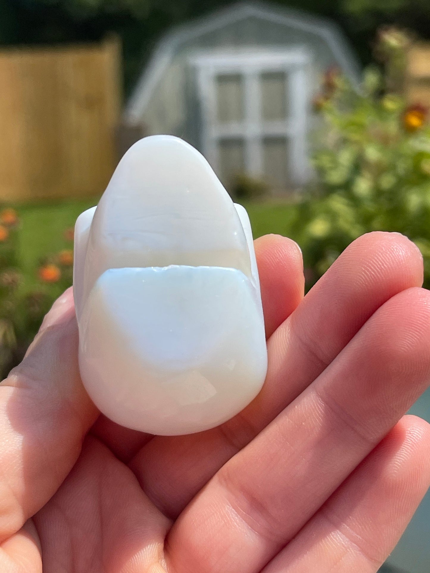 Opalite Skull Carving