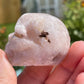 Pink Flower Agate Crystal Skull Carving: Meditation Stone