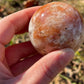 Sunstone with moonstone crystal sphere