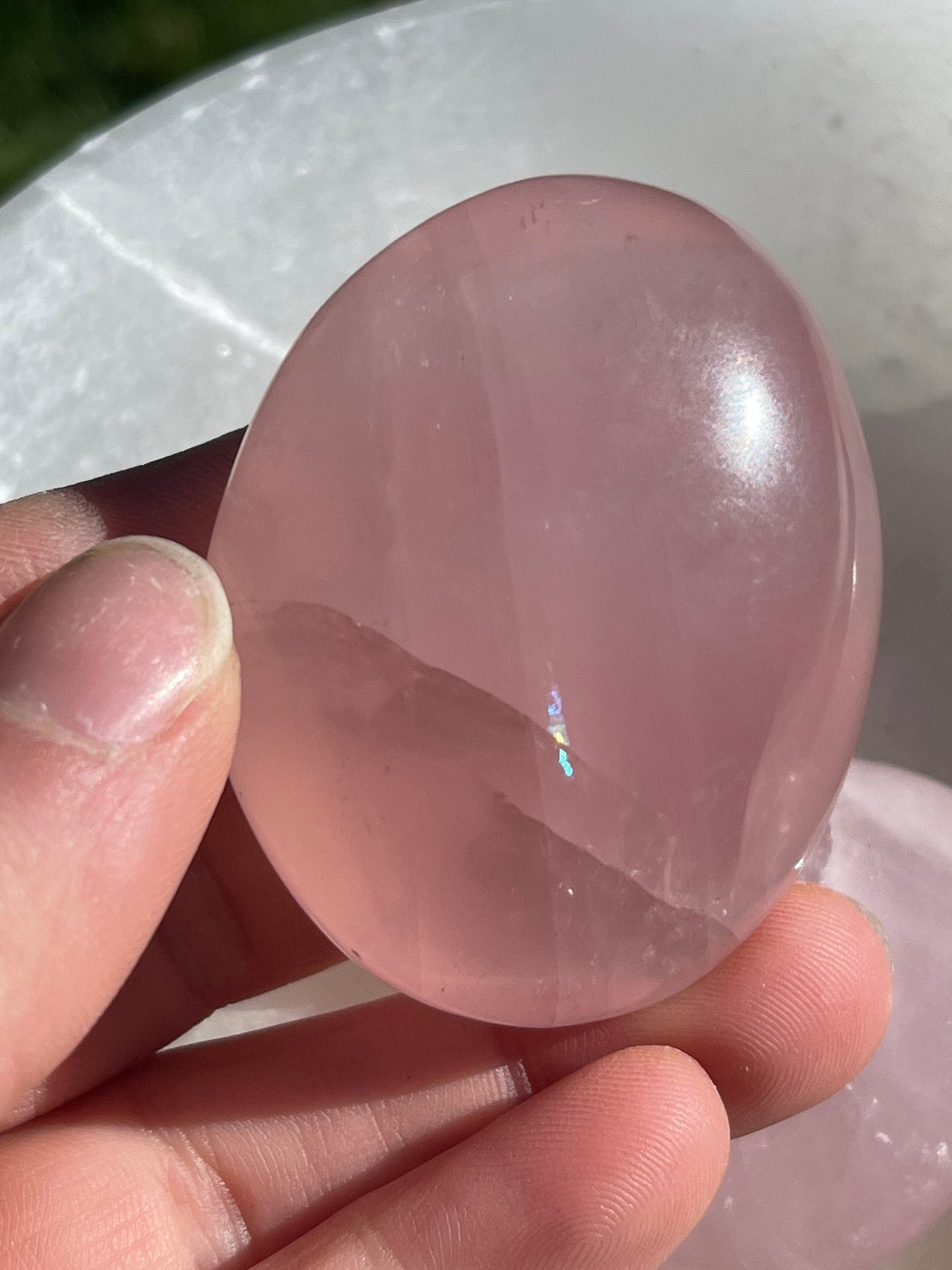 1 Rose Quartz Palm Stone