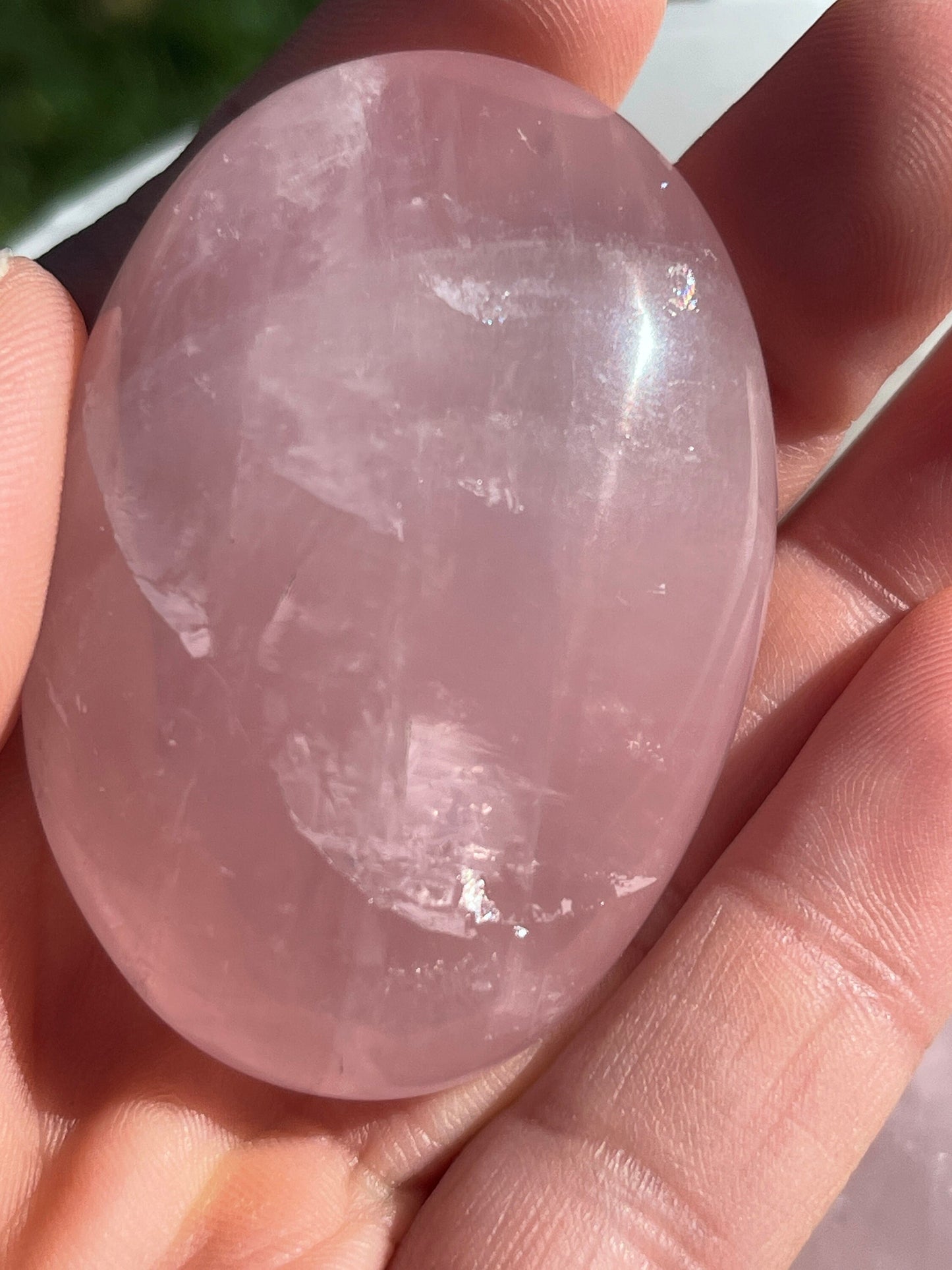 1 Rose Quartz Palm Stone