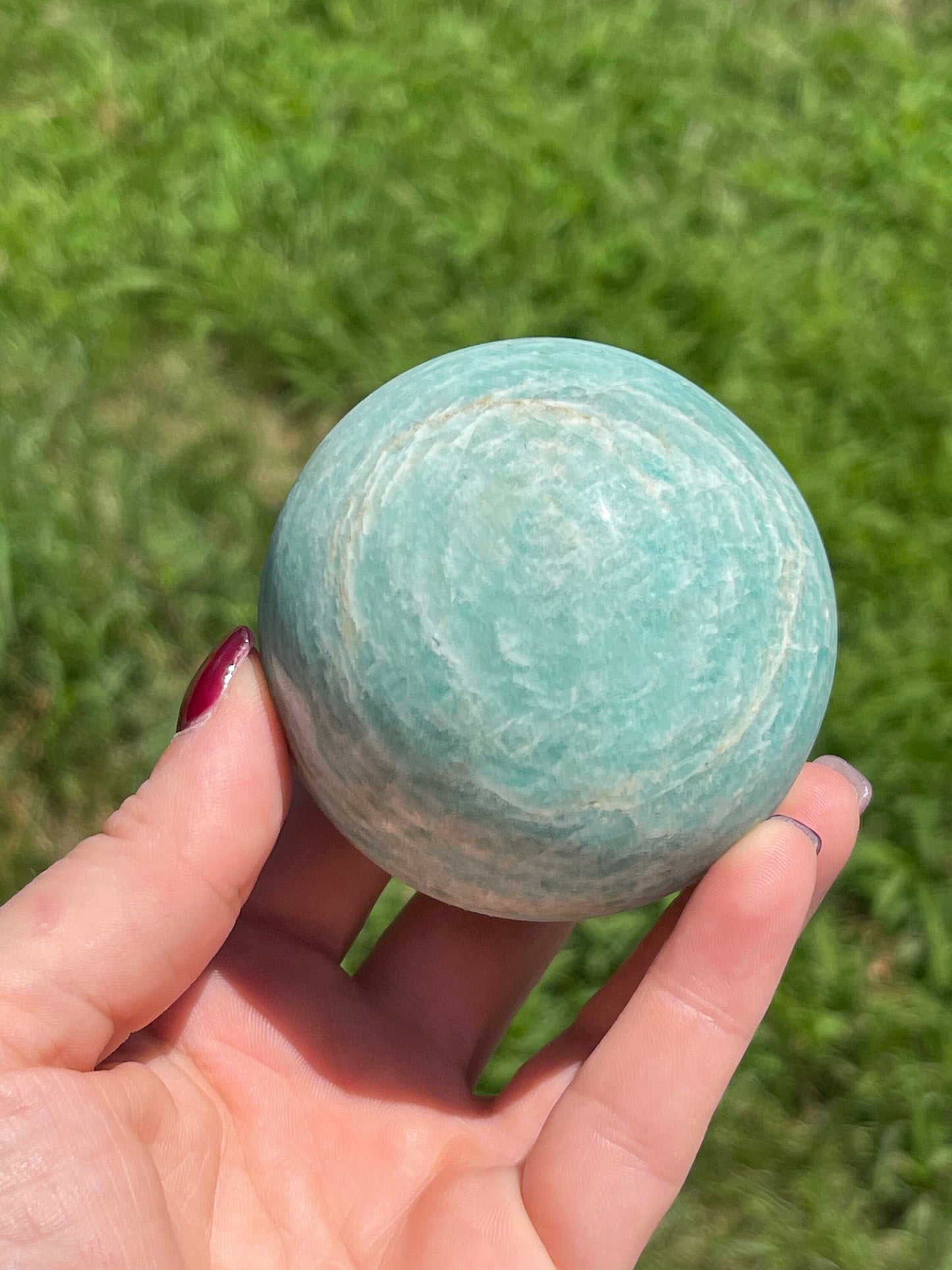 Amazonite Sphere: Green Microcline Feldspar Crystal
