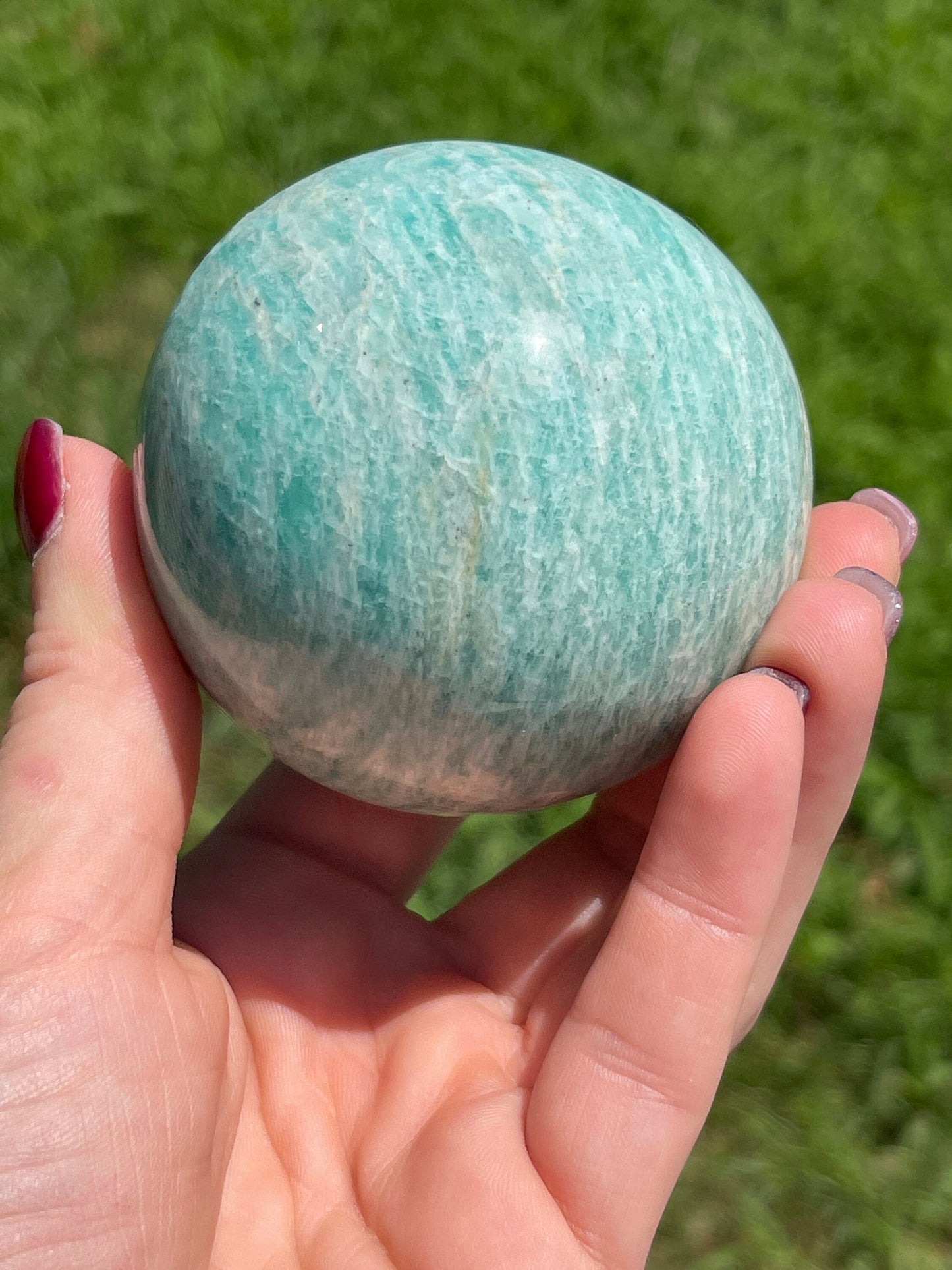 Amazonite Sphere: Green Microcline Feldspar Crystal