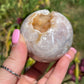Flower Agate Sphere with Druzy