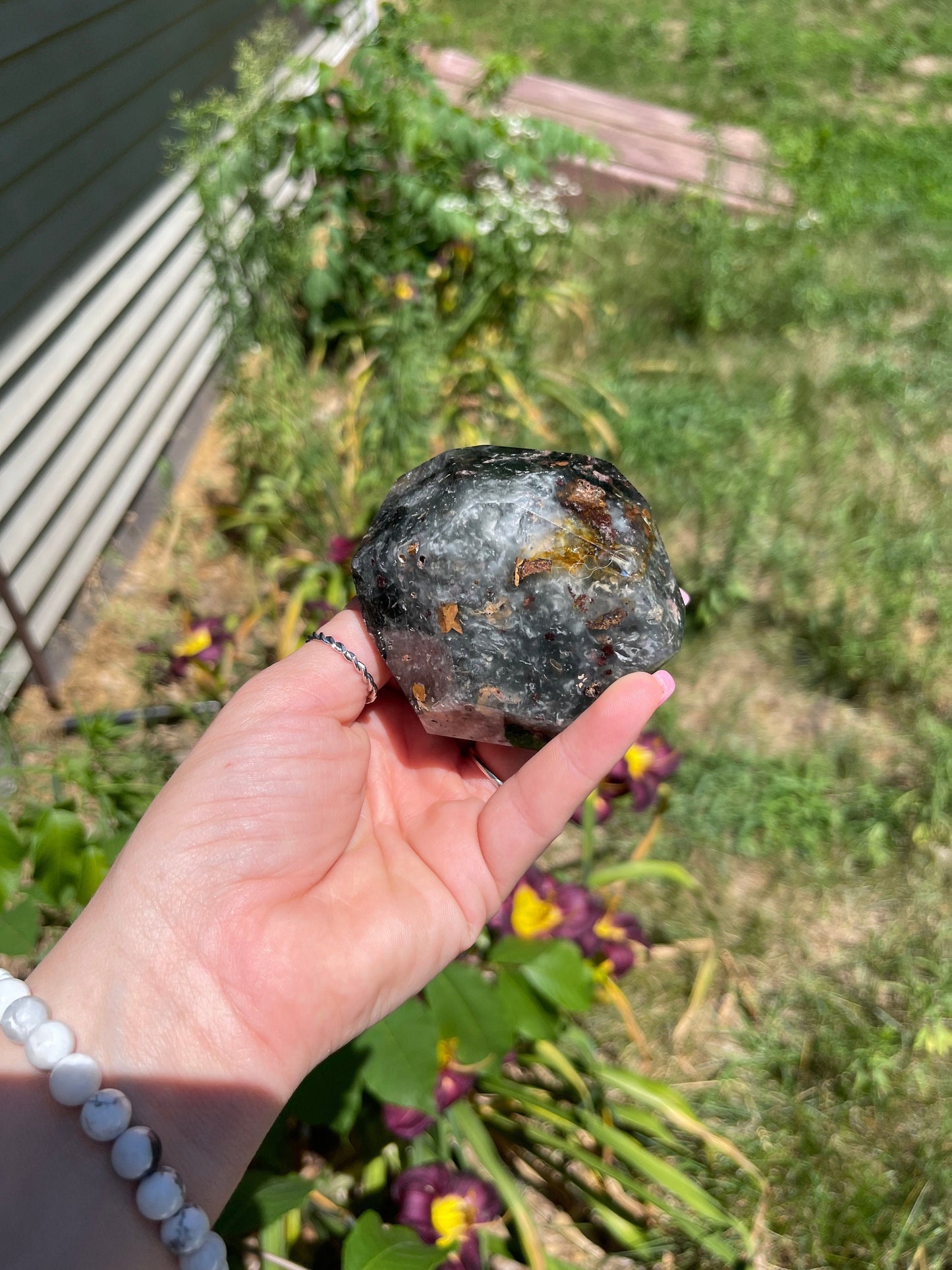 Large Garden Quartz (Lodolite) Freeform