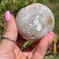 Flower Agate Sphere with Druzy