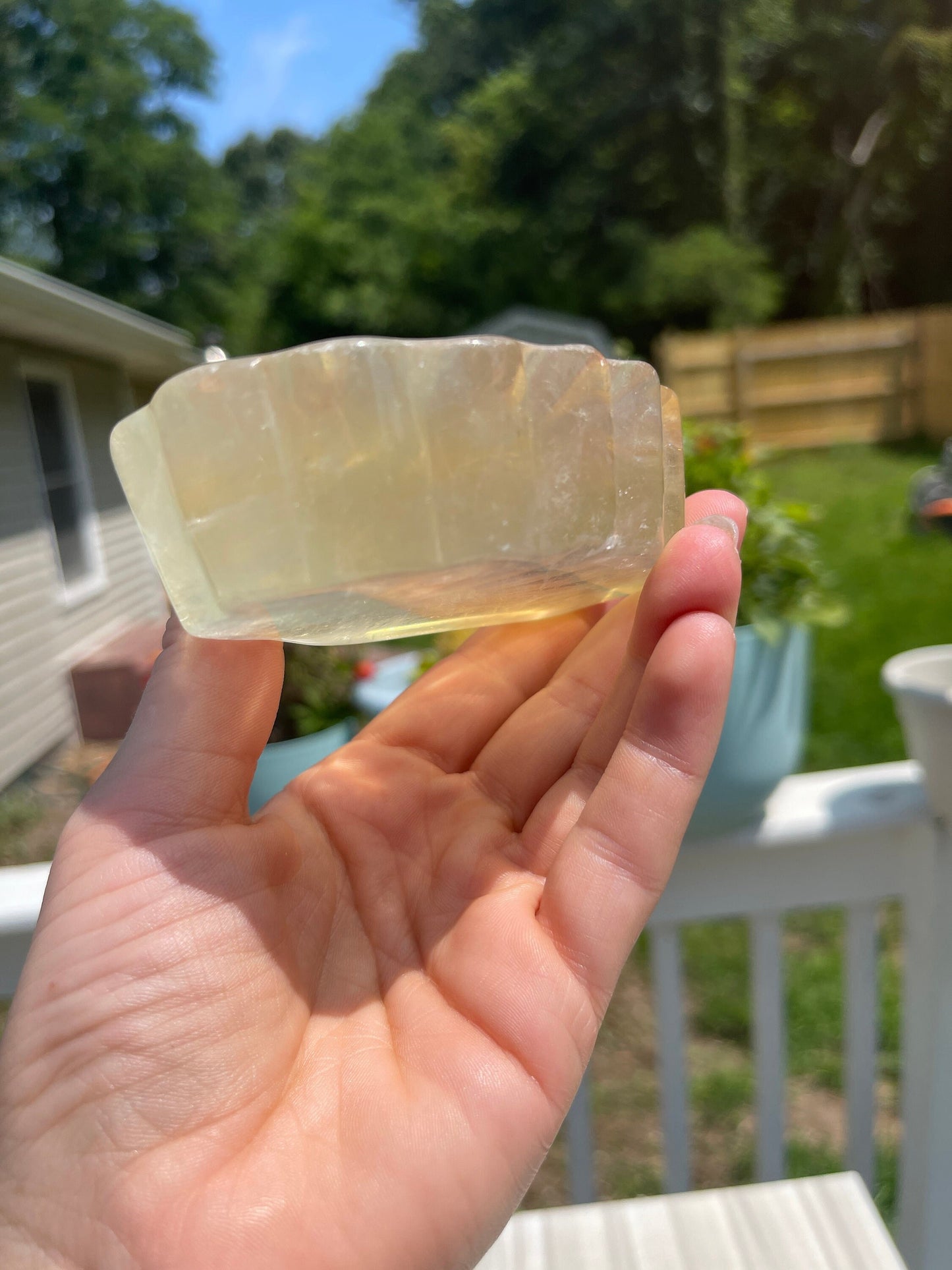 Fluorite Shell Bowl Carving: Healing Crystal, Cleansing & Balance