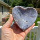 Druzy Moss Agate Crystal Heart Bowl Carving | Crystal Gift | Meditation Stone
