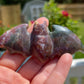 Ocean Jasper Bat Carving: Crystal Animal Figurine