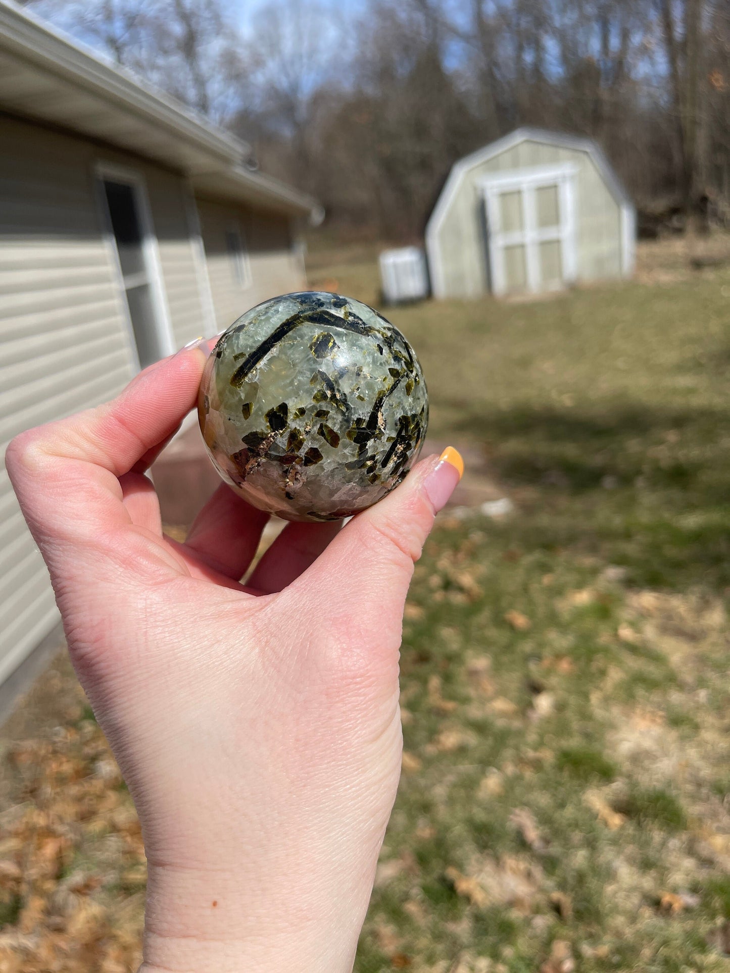Prehnite Crystal Sphere