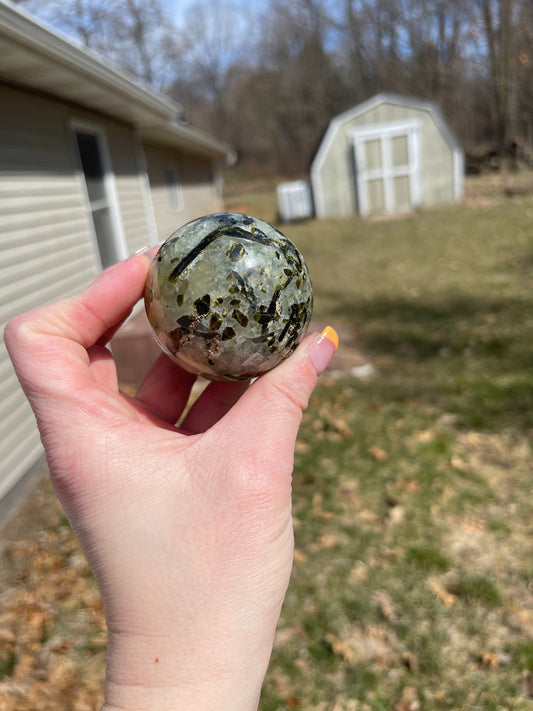 Prehnite Crystal Sphere