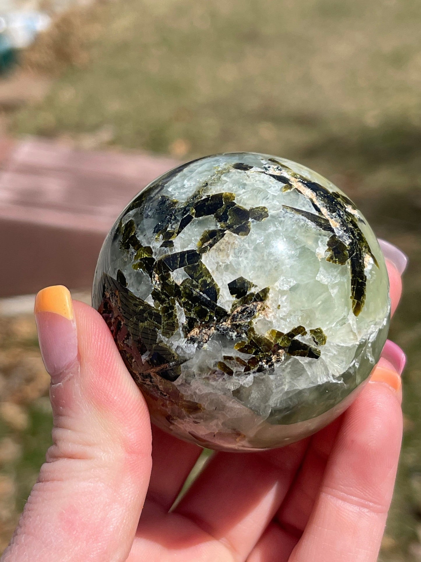 Prehnite Crystal Sphere