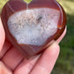 Carnelian Heart Heart Carving with Druzy