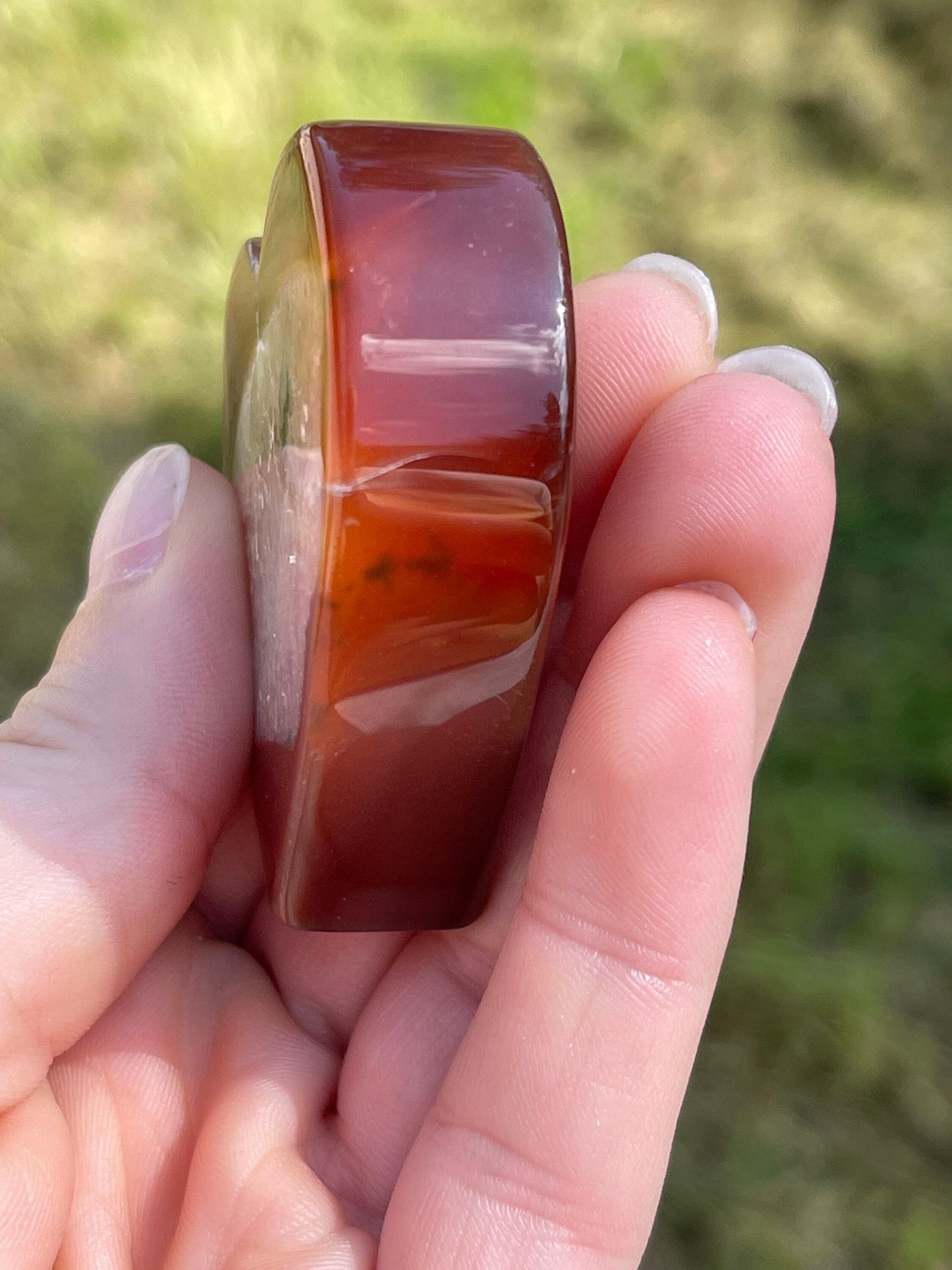 Carnelian Heart Heart Carving with Druzy
