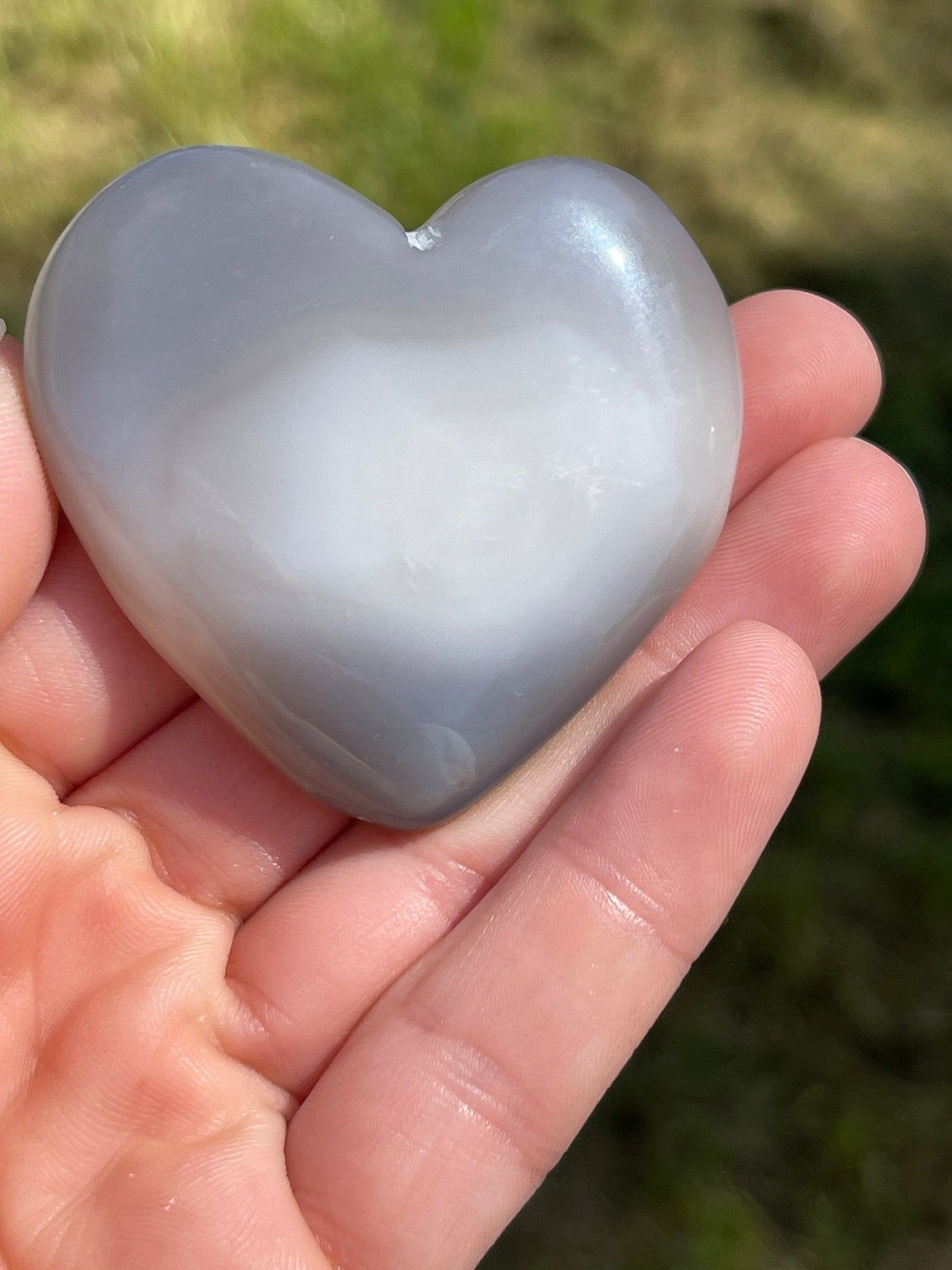 Druzy Agate Heart Carving
