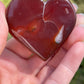 Carnelian Heart Heart Carving with Druzy