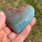 Caribbean Calcite Heart Palm Stone