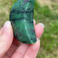 Ruby zoisite moon carving uv reactive