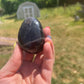 Black Rose Quartz Palm Stone with Flash