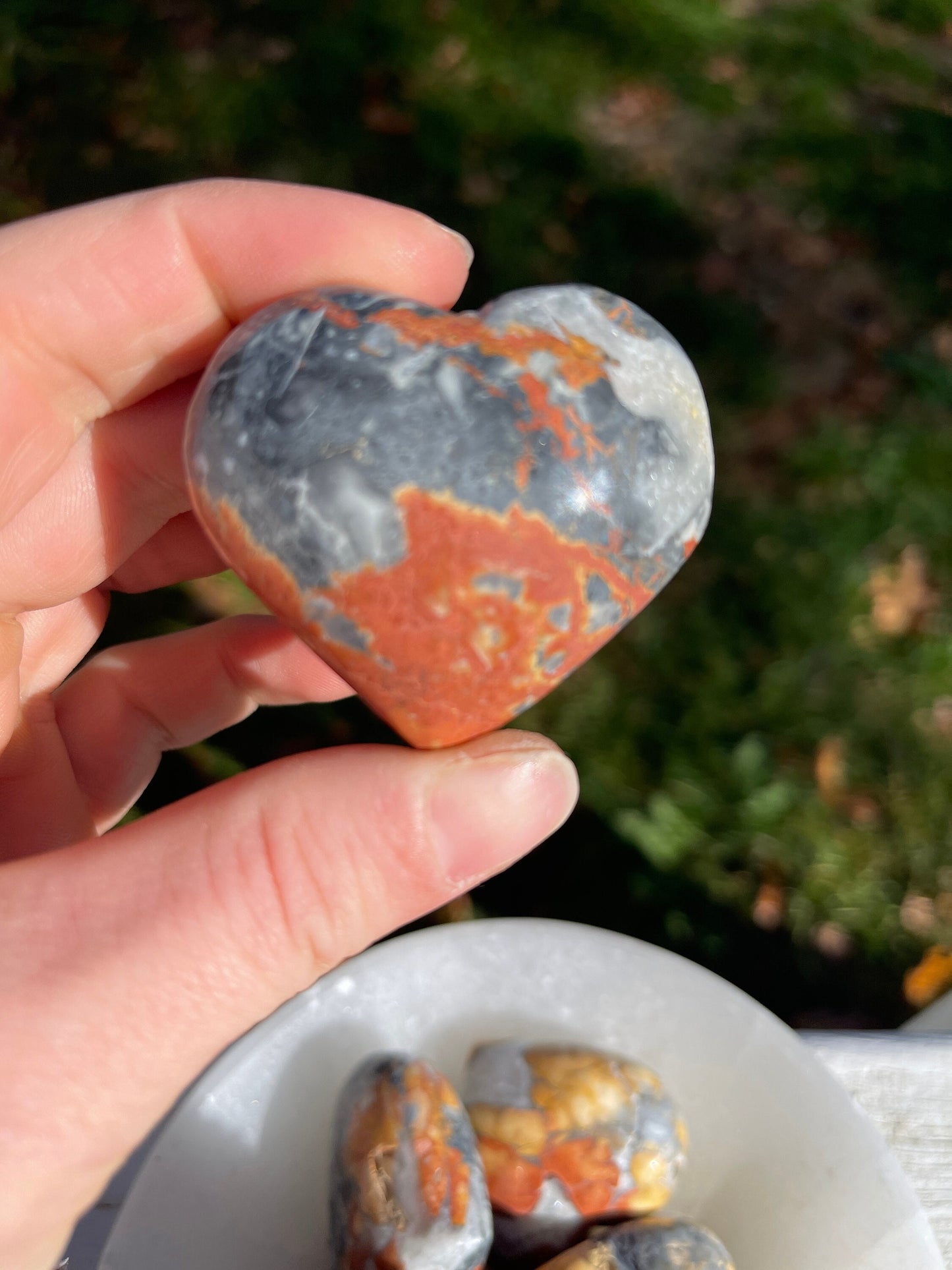 1 Maligano Jasper Heart Palm Stone