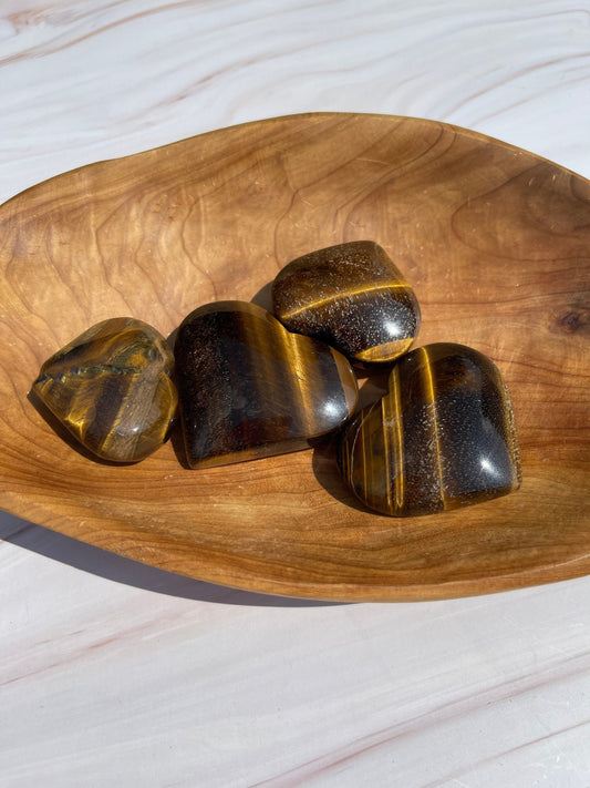 Tiger's Eye Heart Palm Stone