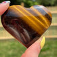Tiger's Eye Heart Palm Stone