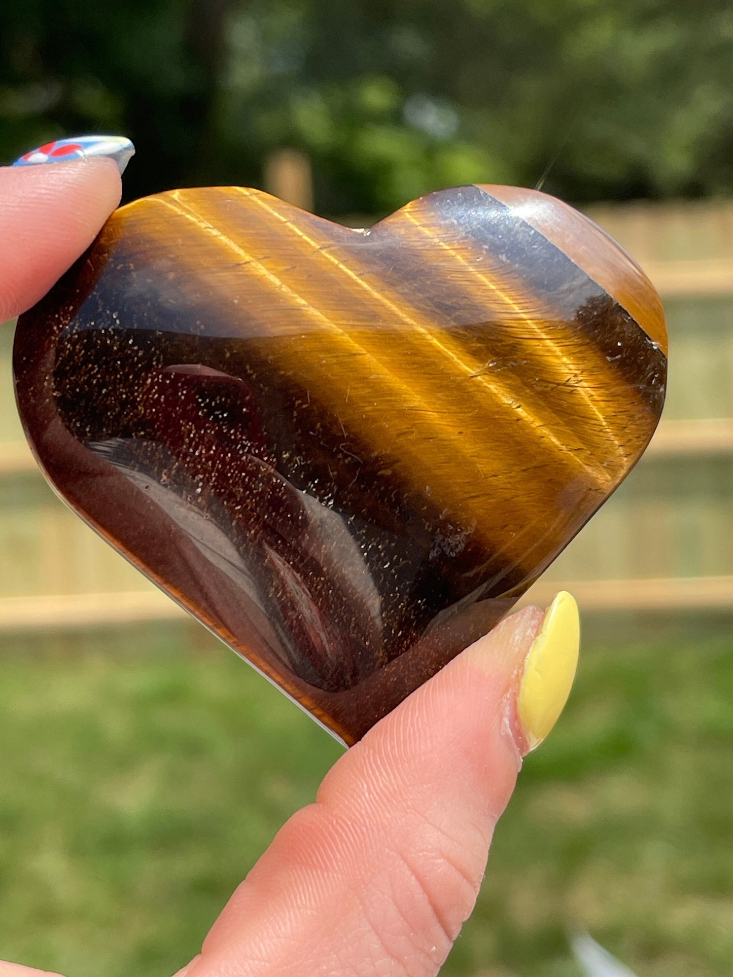 Tiger's Eye Heart Palm Stone