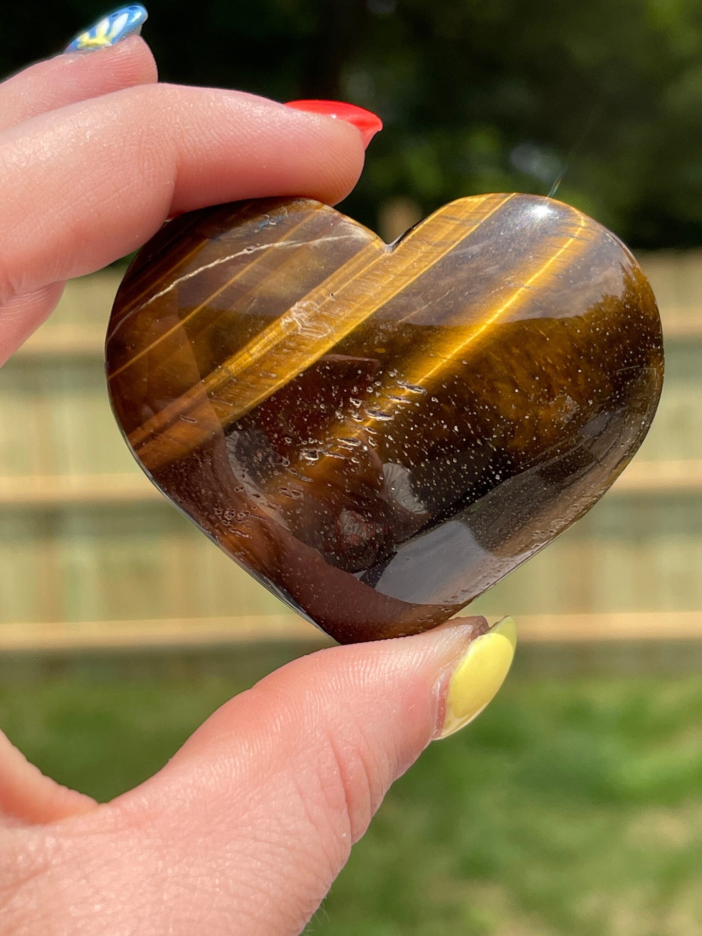 Tiger's Eye Heart Palm Stone
