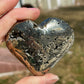 Pyrite Crystal Heart Carving: Abundance Manifestation Gift