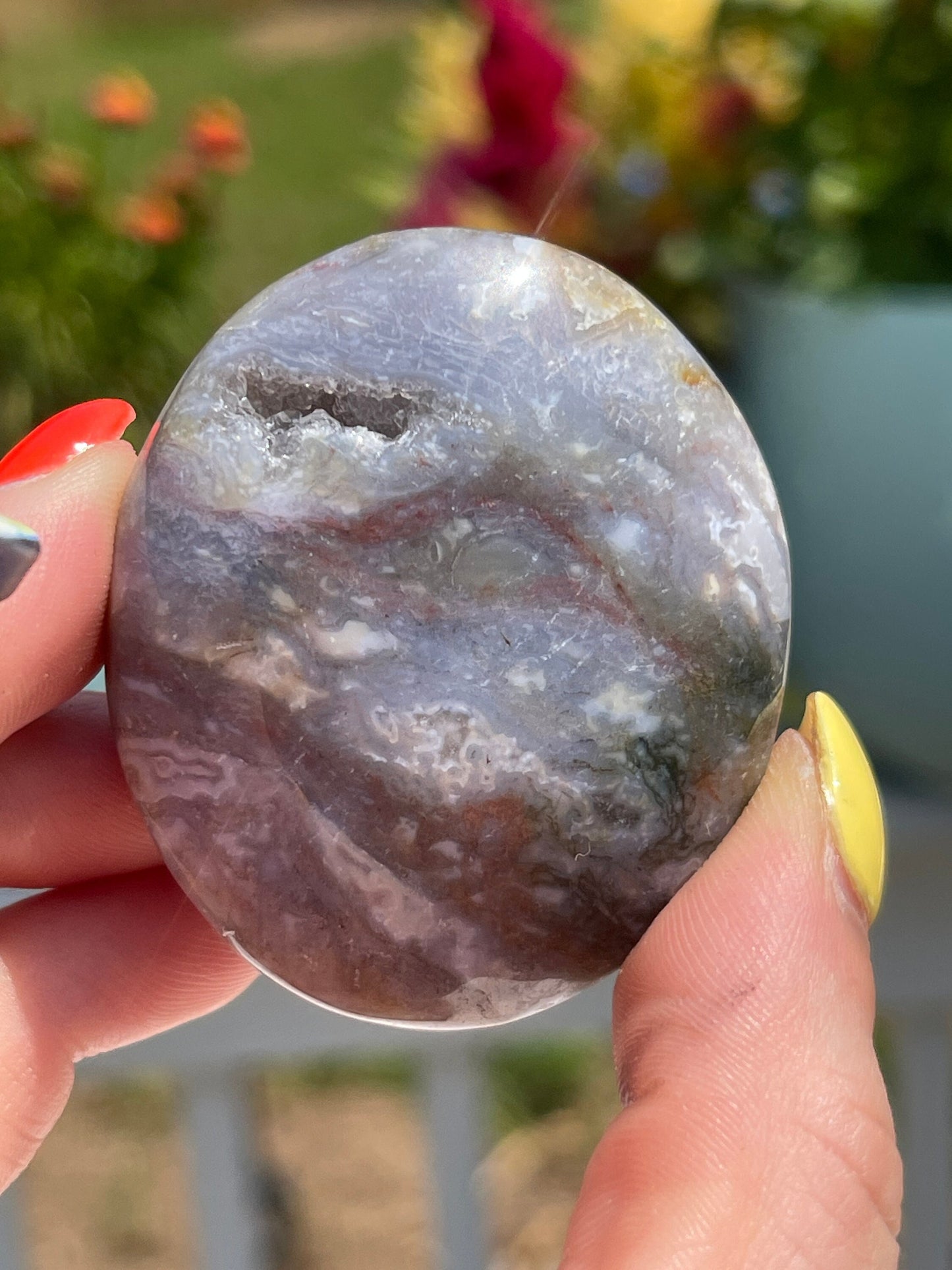 Moss Agate Palm Stone