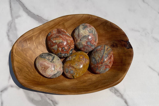 Crazy Lace Agate Palm Stone