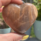Peach Moonstone Heart Palm Stone