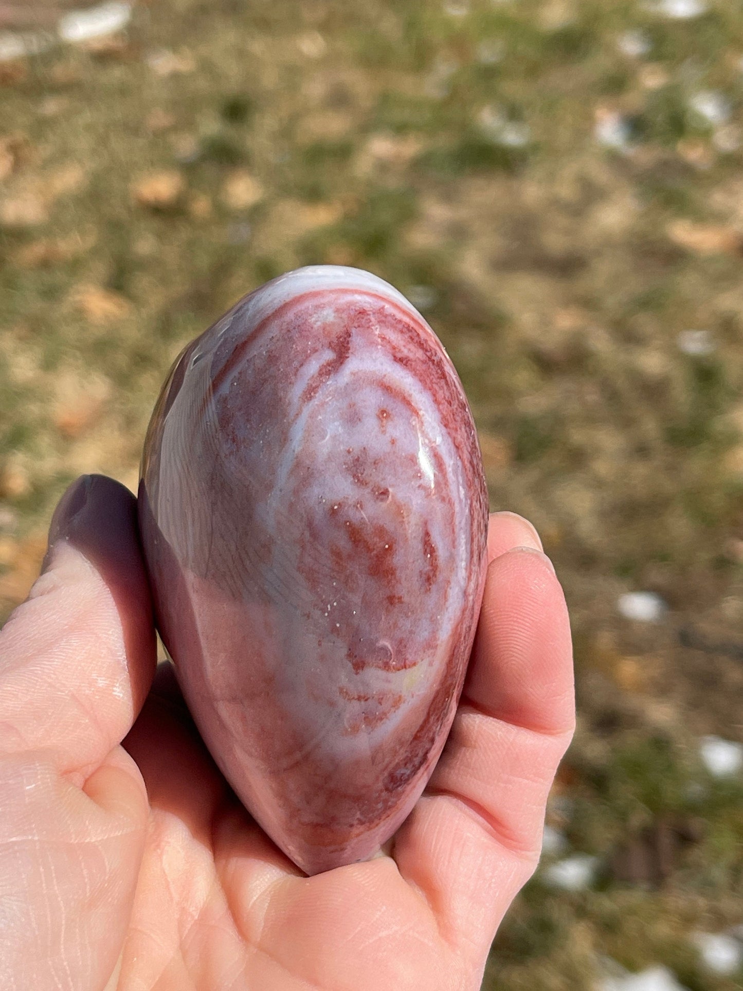 Ocean Jasper Heart Crystal Carving