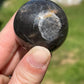 Silver sheen obsidian sphere
