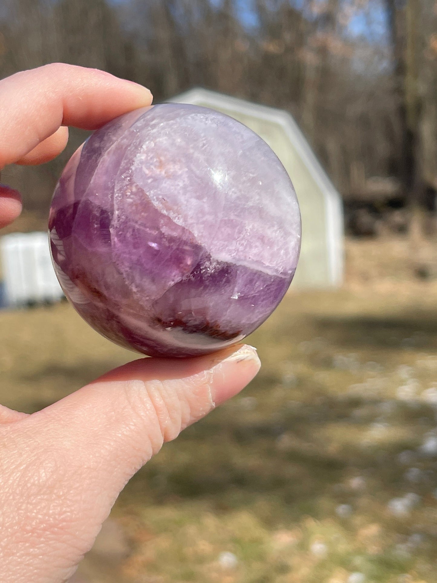 Purple Fluorite Crystal Sphere
