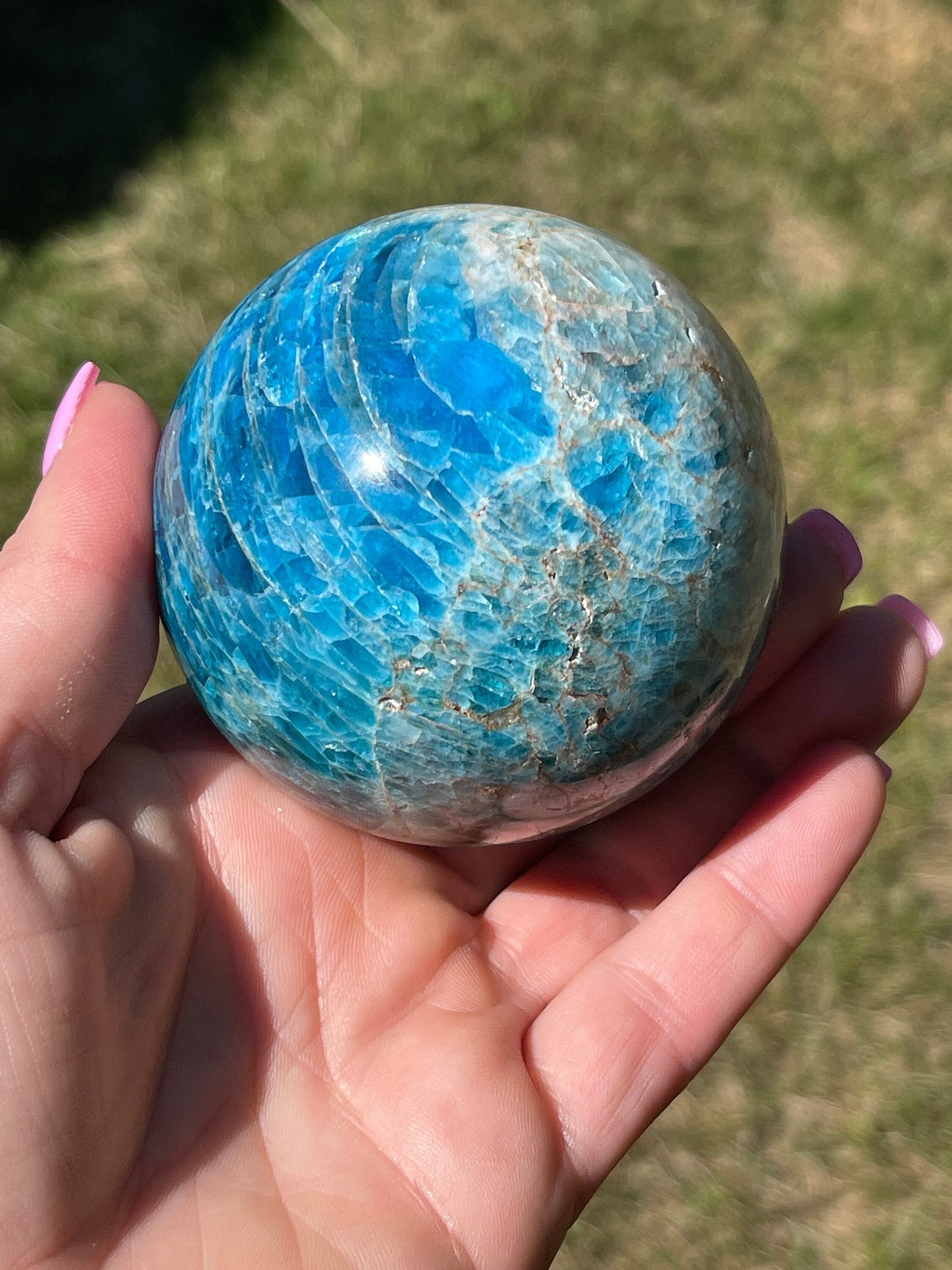 Blue Apatite Sphere