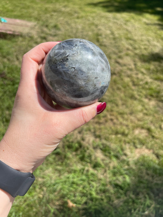 Labradorite Sphere with Purple Flash