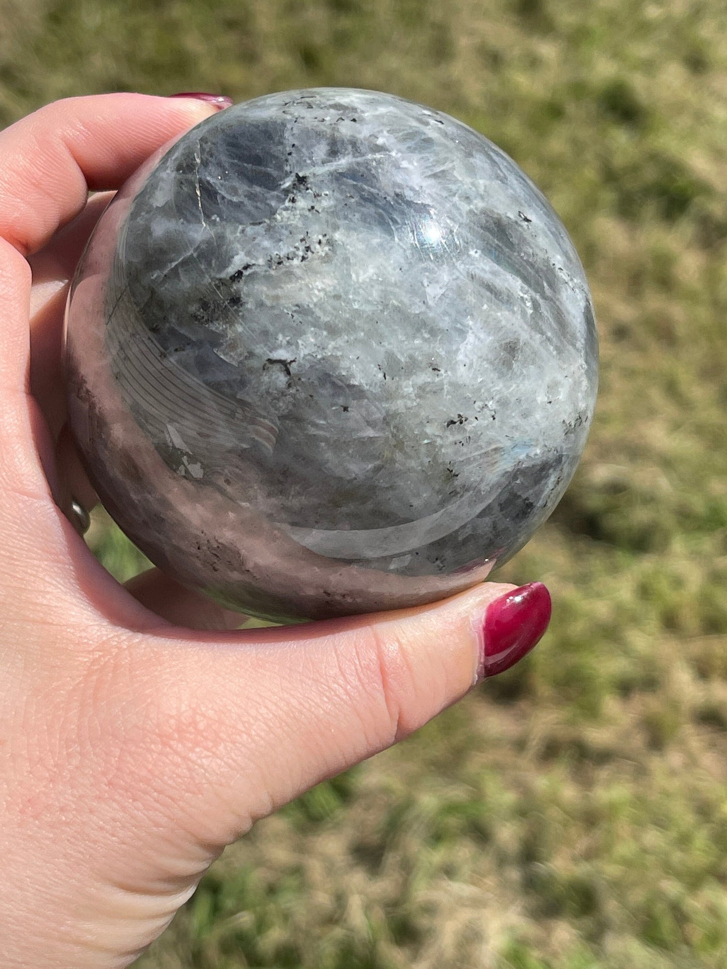Labradorite Sphere with Purple Flash