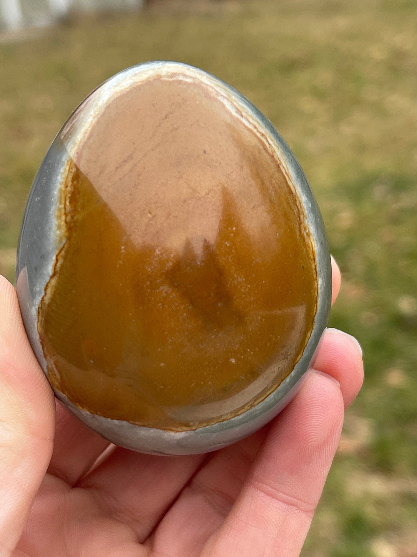 Polychrome Jasper Crystal Egg Carving: Meditation Stone Gift