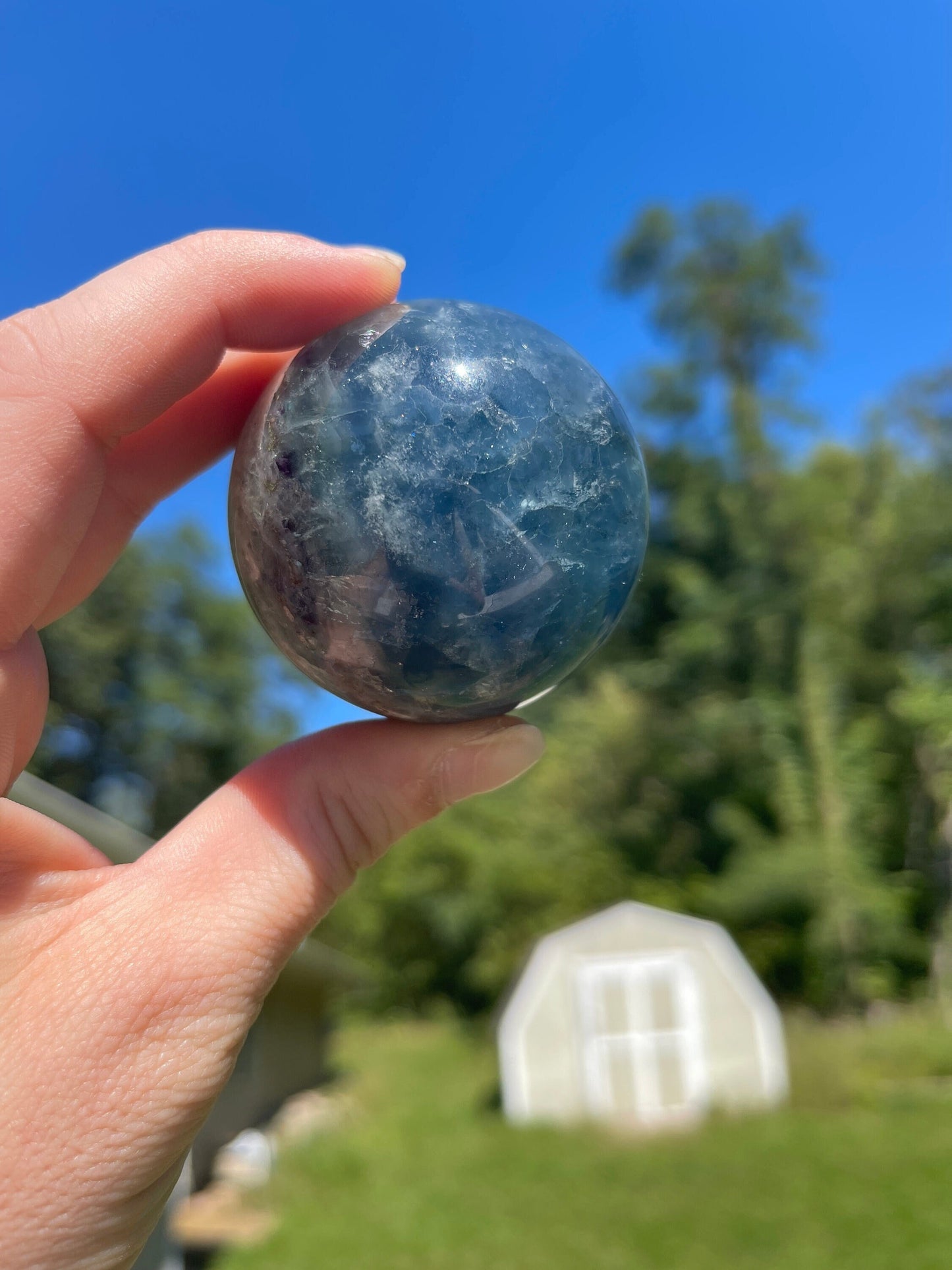 Blue and Green Fluorite Sphere