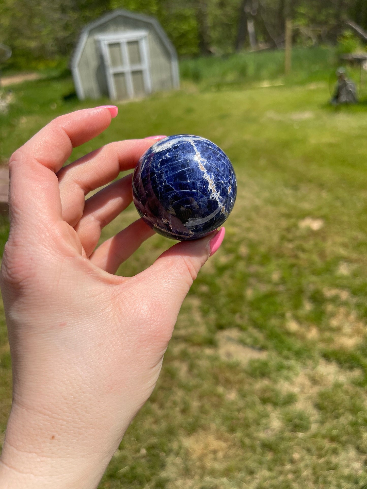 Sodalite Crystal Sphere: Meditation Stone, Third Eye Chakra
